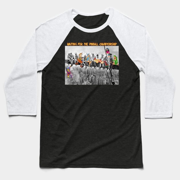 Waiting for the Pinball Championship Baseball T-Shirt by Uwantmytees